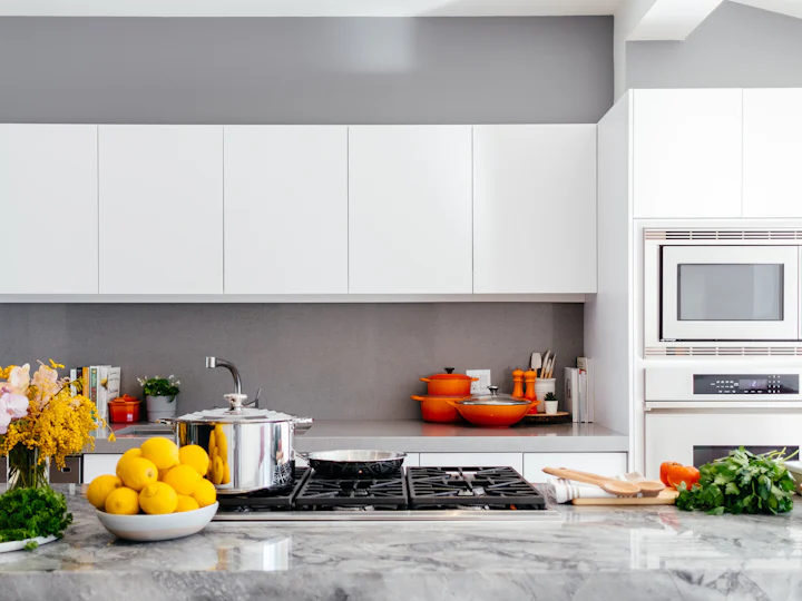 Modern kitchen with built-in appliances